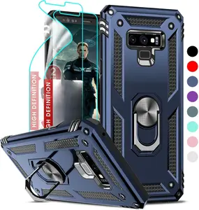 Galaxy Note 9 Case with 2 Pcs Screen Protectors - Blue Military-Grade Protective Cover with Kickstand for Samsung Note 9, No Fit Note 8