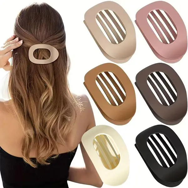 6pcs Solid Color Hair Clips For Thick Hair, Casual Versatile Hair Accessories for Women, Minimalist Headwear Suitable for Thick Hair, Fashion Hair Accessories for Party, Daily Clothing Decor, Hair Clip Set, Hair Claws Set