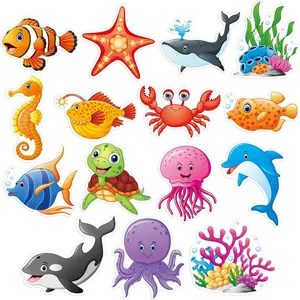50 PCS Marine Animal Cutouts Double-Sided Printing Ocean Creature Cut-Outs Fish Coral Bulletin Board Classroom Decoration Under The Sea Themed Party Supplies for Kids Students
