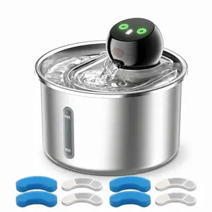Cordless Cat Water Fountain 3L/101oz – Stainless Steel Rechargeable Pet Fountain, 5000mAh Battery, Ultra Quiet Automatic Water Dispenser for Cats & Small Dogs, 3 Modes, 4 Filters