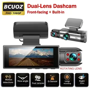 1080P Ultra HD Dual-Lens Dash Cam, Night Vision, Wide Dynamic Range, Gravity Sensor, Loop Recording, 32GB Memory Card Included