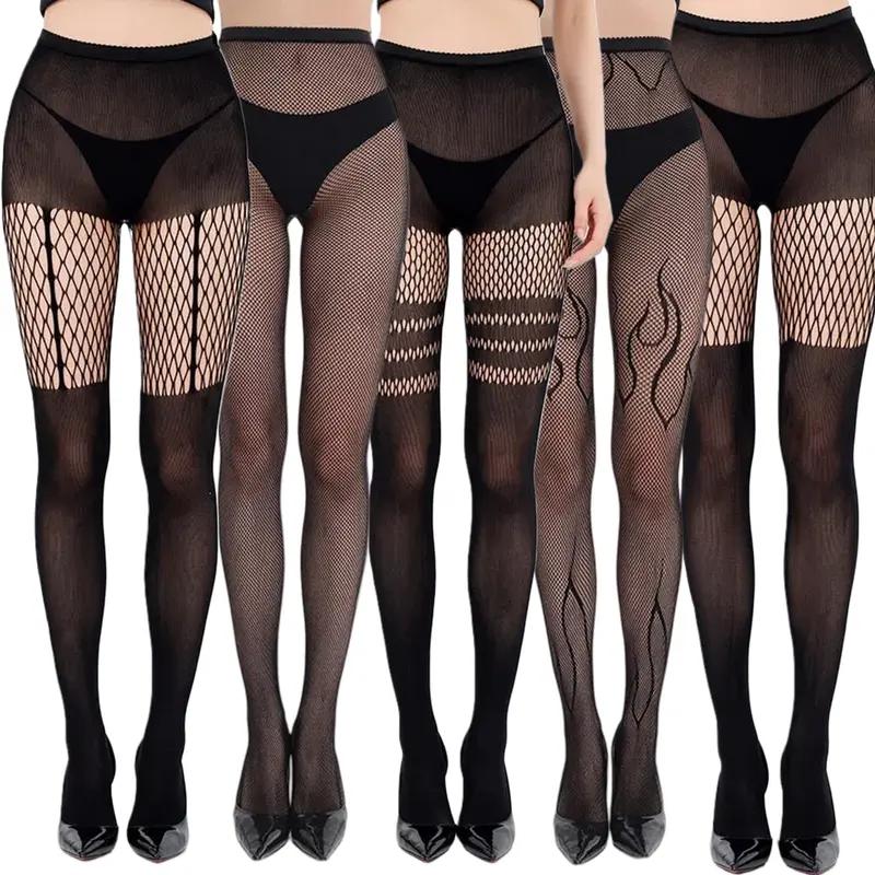 Stockings Fashion Letter Tights for Women 3 Pairs Lace Leggings High Waisted Pantyhose Stockings