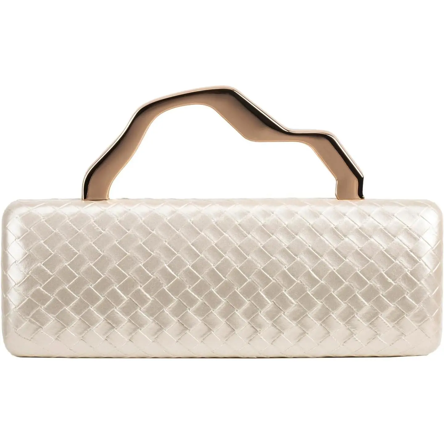 Fashion Hard Vertical Small Square Bag - Multi-Functional PU Chain Shoulder Bag | Golden Magnetic Clasp, Woven Texture