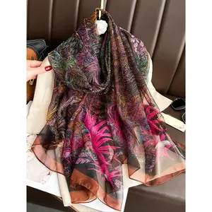 Women's Elegant Floral Print Scarf, Fashionable Soft Lightweight Shawl for Daily Wear, Casual Versatile Scarf for Women