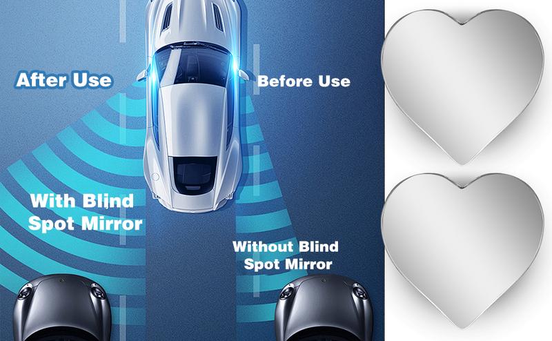 【NewYear2026】2-Pack Heart-Shaped Blind Spot Mirrors – Adjustable, Removable Wide-Angle Convex Rearview Mirrors for Cars, SUVs, Enhanced Safety, Universal Fit