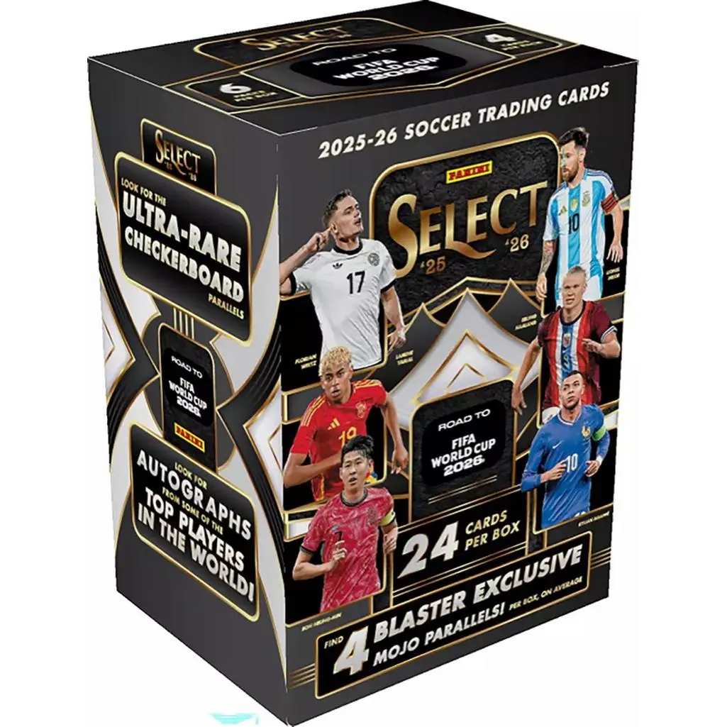 Panini Select 2025-26 Soccer Trading Cards Box - 24 Cards Per Box with Ultra-Rare Checkers & Autographs - Road to FIFA World Cup 2026