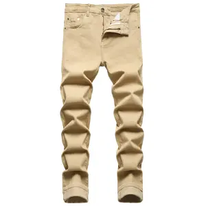 JUNBAOSS Men's Slim Fit Stretch Jeans Ripped Skinny Jeans for Men, Distressed Straight Leg Fashion Casual Popular Chic Comfort Flex Waist Denim Pants, Menswear Classic Street Style Cotton Fabric Jean Natural Hipster Personalized Stylish Jeans with Pockets