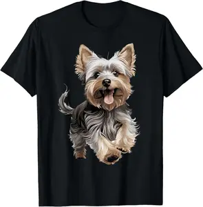 tiktok shop deals Yorkshire Terrier Dog Breeds Cute Graphic Pure Cotton T-Shirt For Woman Man Unisex