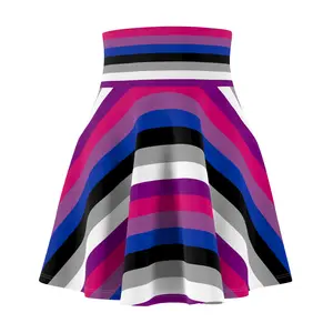 Pride Circle Skater Skirt, LGBTQ Skirt, Bisexual Asexual Flag Clothing, Rainbow Pride Apparel, Women's Pride Fashion, LGBTQ+ Clothes