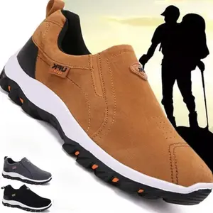 New Wear-resistant Outdoor Trekking Shoes for Men Comfortable Casual Outdoor Sports Shoes Hiking Camping Shoes Men's Suede Leather Shoes