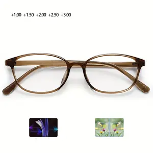 FYTOO All-in-One Readers Blue Light Block Lightweight TR90 Frame Cool Tea Color Unisex ReadingGlasses FTLH27085LC #BlueLight #ParentsGift