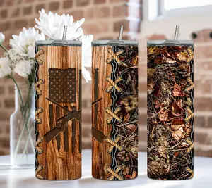 Woodgrain Camo Hunter Tumbler Stainless Steel Drinkware