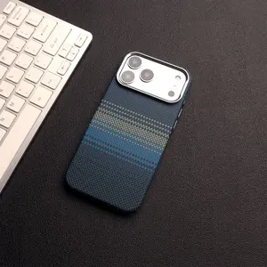 Compatible with iPhone 17 Pro Max Case Magnetic Kevlar Texture Carbon Fiber Apple 17 Full Coverage Matte Protective Cover