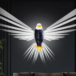Sofbunny -Home Supplies - Home Decor - Magnetic Wall-Mounted Eagle Night Light with Remote Control, Battery Operated and Removable Charging, Perfect for Bedroom, Living Room, and Hallway luxury decoration lamp decoration items