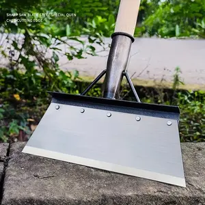 Multifunctional Garden Cleaning Shovel, 25cm Stainless Steel Square Flat Shovel with Glove, Ideal for Weeding & Farm Maintenance, Portable
