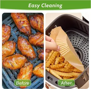 Air Fryer Paper Liners (20-Pack) - Compatiblewith 3-6 Quart Models: Extra-Thick, Square, 8-Inch Disposable Baking Paper
