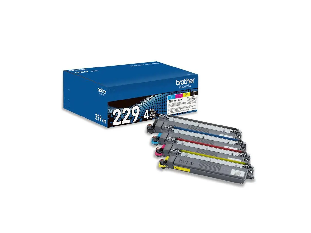 Brother® TN229 Black/Cyan/Magenta/Yellow Toner Cartridges, Pack Of 4 Cartridges, (TN2294PK)