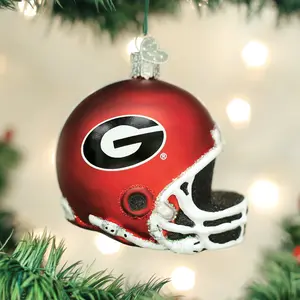 Georgia Helmet Ornament - Red with Black Stripes, Unique Design for Decorative Decoration