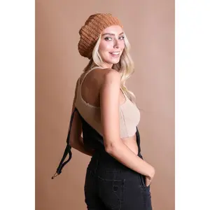 Chic Boucle Rib Knit Beret for Women's Fashion Accessories