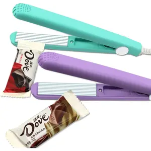 2 PACK Mini Bag Sealer Heat Seal, Handheld Food Sealer Bag Resealer for Food Storage, Portable Smart Heat Sealer Machine with 45" Power Cable for Chip Bags, Plastic Bags, Snack Bags (green+purple)