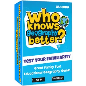 QUOKKA Trivia Card Game "Who Knows Geography  Better?" for Kids & Family - Fun Learning & Educational Questions