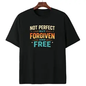 Not Perfect But Forgiven And Free T-Shirt Vintage Style Statement Apparel Embodying Grace and Liberation in Faith