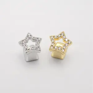 5 pcs Women's Punk Style Five-Star Sparkling Teeth Grille - Edgy Glittering Dental Grillz for Daily Wear & Parties, Durable Year-Round Fashion Accessory