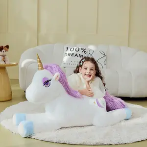 IKASA Giant Unicorn Stuffed Animal Plush Toy,Large Big Jumbo Soft Toys,43" Huge Size Cute Plushy Fluffy Fat Oversized Plushie,Gifts for Kids Girls