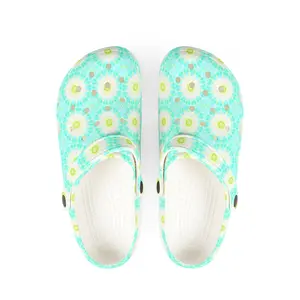 Aqua Daisy EVA Foam Clogs — Lightweight Floral Garden Shoes