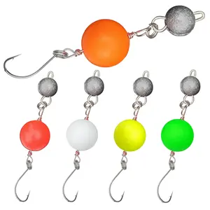 HADORAM 5pcs Fishing Jig Heads Freshwater and Saltwater Floating Lure Catfish Foam Floats Pompano Rigs Bright Color for Bass Walleye Crappie Round Ball Jig Heads Trout Pike Zander