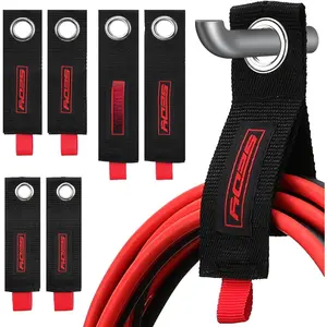 6 Pack Heavy Duty Large Storage Straps, 13", 10", 17"   Ties with Carry Handle, Cord Organizer Loop Hangers for Extension Cords, Hoses, Power Cables, and Ropes