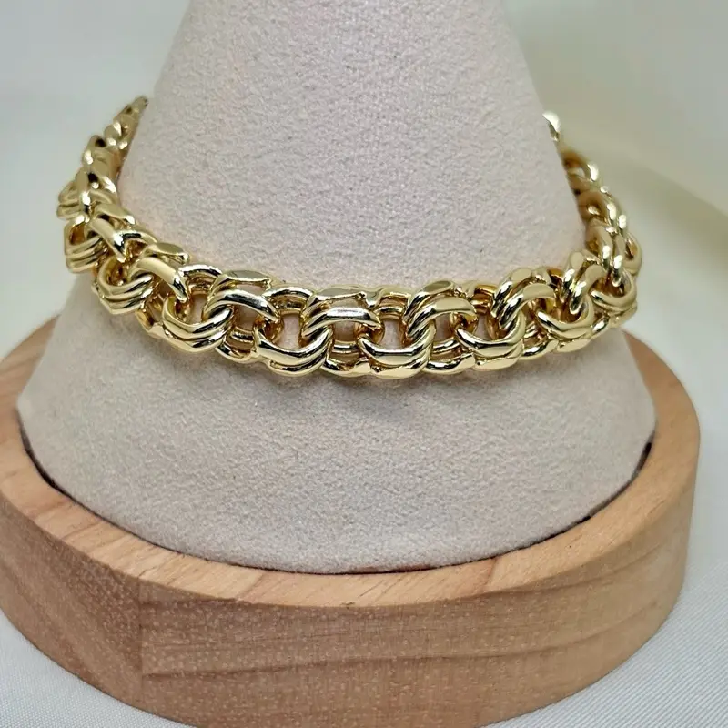 Chunky Gold Chain Bracelet - 7.5 in Casual Chunky Gold Jewelry Style Metal Coating Bracelets & Bangles for Daily Wear, Gold Chain Bracelets & Bangles