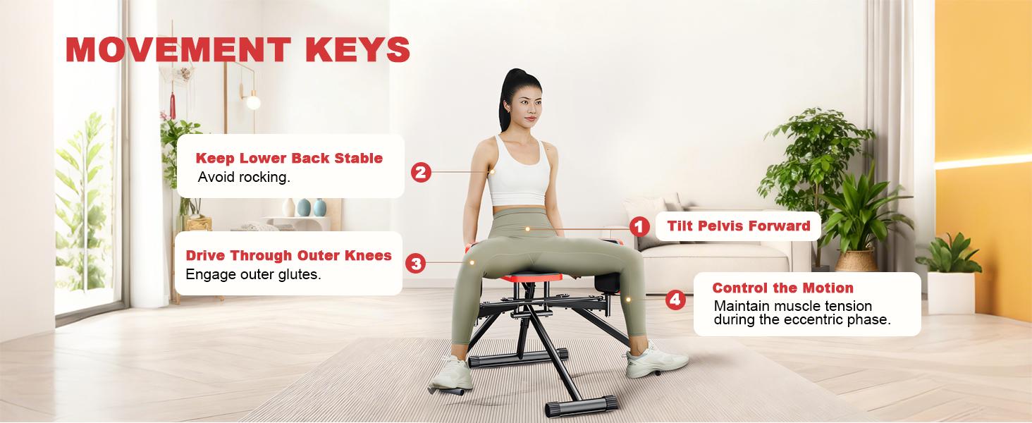 Adjustable Strength Training Glutes Gym Machine Hip Abductor for Home Gym Glute & Thigh Exercise Equipment with 2 Resistance Levels & 35lb Band for  Fitness