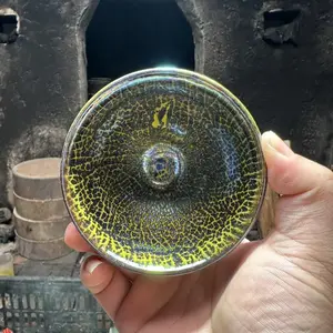 64Handmade porcelain Jianzhan cup, teacup, drinking cup,kiln masterpiece