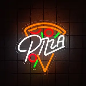 Pizza Neon Sign for Wall Decor  Pizza Slice Neon light Up Sign for Pizzeria Restaurant Kitchen Dining Hall Store Man Cave Party Bedroom Christmas Birthday Gifts Wall Art