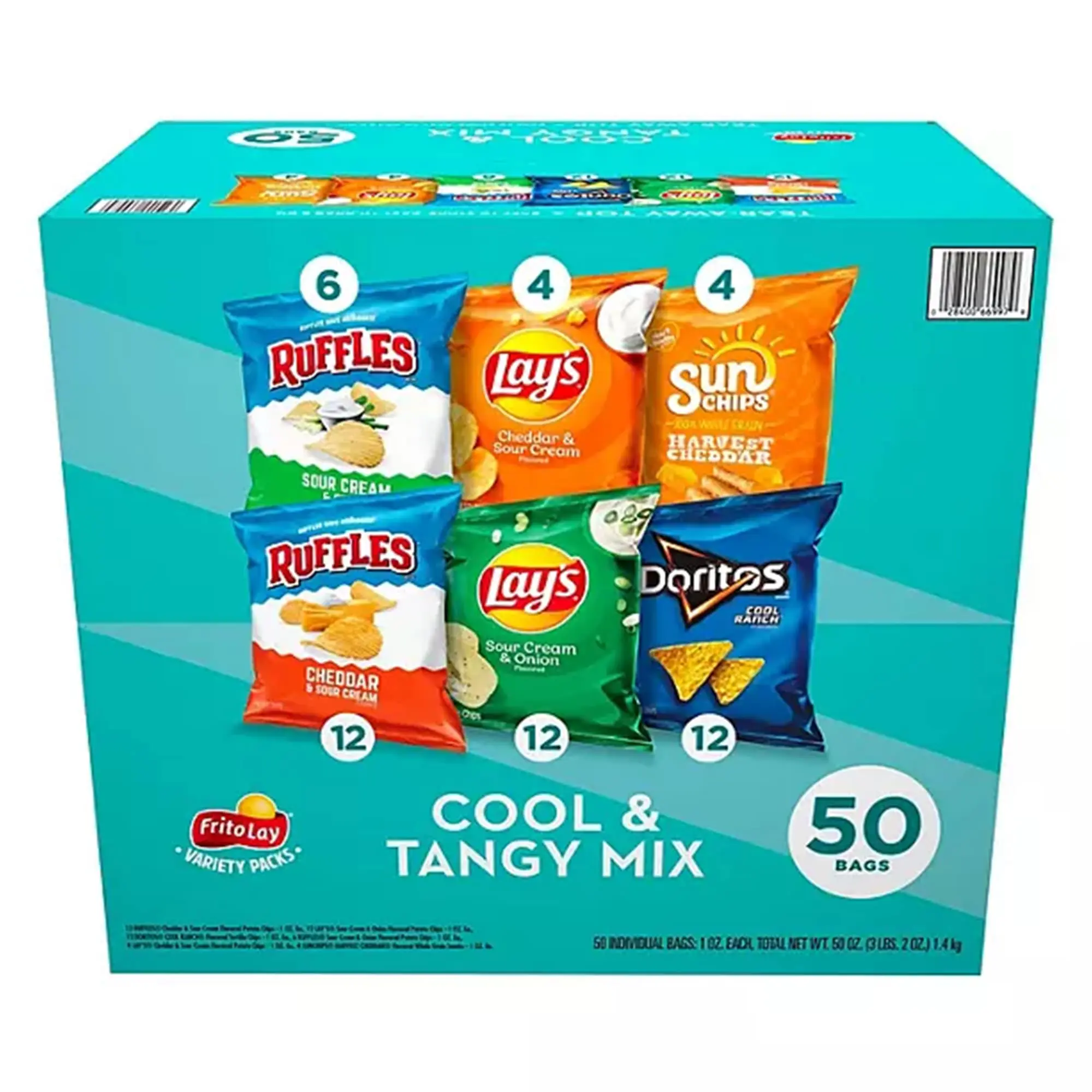 Frito Lay Cool & Tangy Mix Variety Pack 50 Ct Chips & Snacks