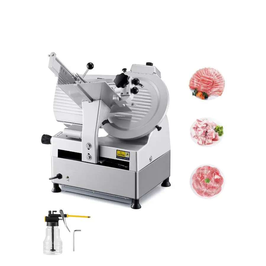 VEVOR Automatic Meat Slicer, 180W+ 370W Deli Slicer with a 12 inch Premium 65Mn Blade, 0-0.3 inch Adjustable Thickness, Electric Food Slicer Machine for Meat, Vegetables, Hard Bread, and Cheese