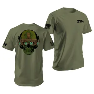 Z-Y-N Special Forces Tshirt Tactical Quad Night Vision Goggles Tee Menswear Casual Cotton Fabric Classic Top Streetwear Tropical Shortsleeve Seamless Army Costume Crewneck