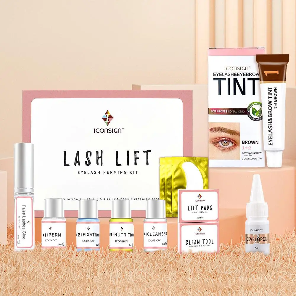 Lash Lift & Tint Kit, 1 Set Lifting Eyelashes & Eyebrow Lamination And Tint Kit, Natural Curl Eyelashes & Brow Tint, Gentle Eye Makeup Products, Summer Makeup Products, Makeup Sets