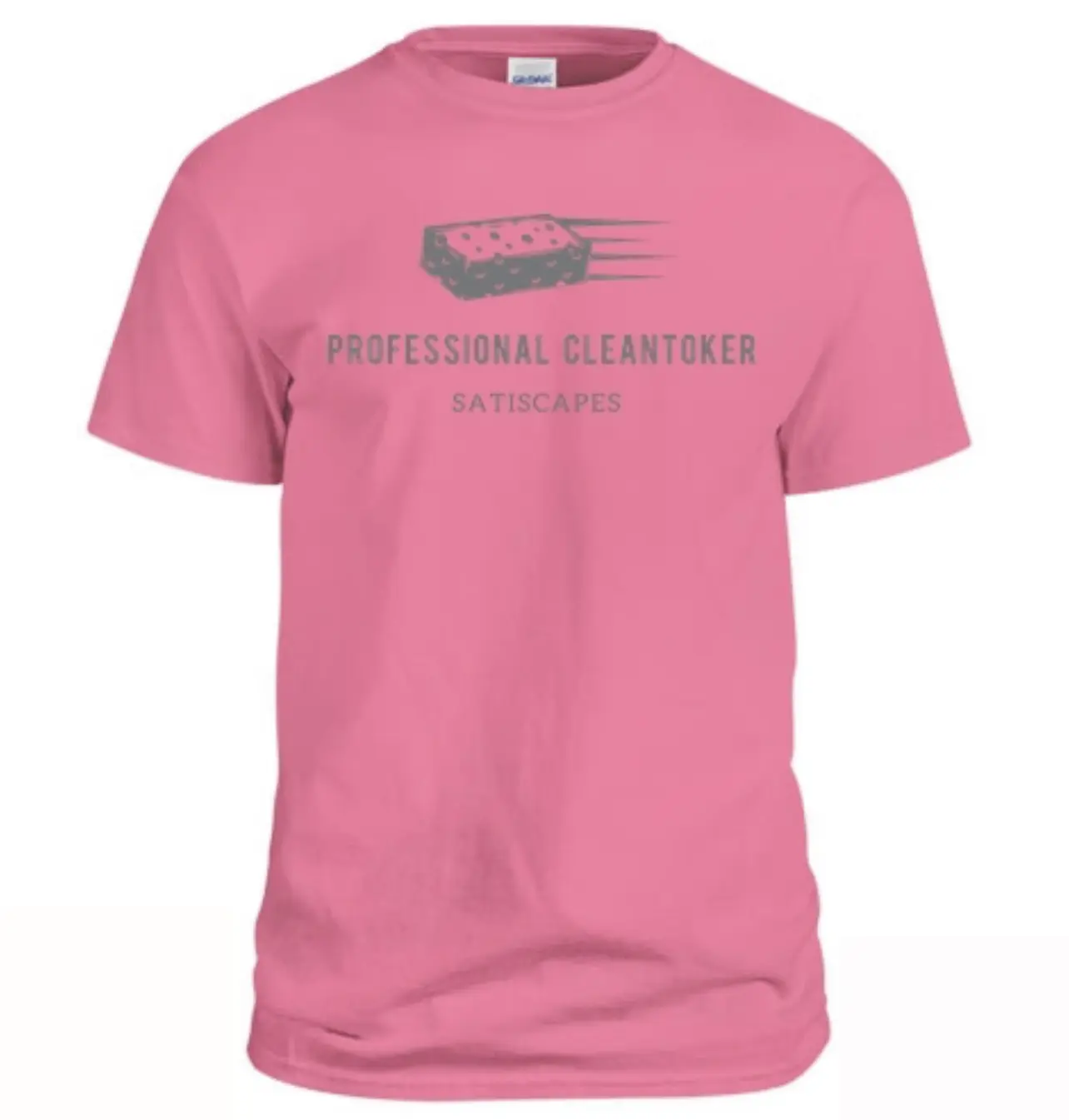 Satiscapes Professional CleanToker Gildan Cotton Custom Tee in Azalea & Ash - ASMR