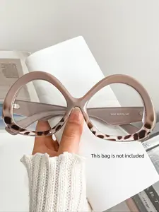 Fashionable Irregular Oval Frame Eyeglasses, Leopard Pattern Eyeglasses, Eyeglasses Frames, Trendy Casual Eyeglasses for Women & Men, Fashion Eyeglasses for Work, Daily Clothing Decor, Perfect for Student Daily Use