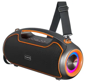 Portable Bluetooth Speakers, 200W Peak Loud Sound and Deep Bass for Party, IP65 Waterproof Wireless Outdoor Speaker w/ 2*Subwoofer/Tweeter/DSP/Bass Boost/Fast Charging/TWS/TF/USB/AUX, 24H Playtime