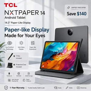 TCL NXTPAPER 14 Android Tablet, 14.3" Paper-Like Display Drawing Pad, Digital Notebook & Musician Tablet with 4096-Level Stylus & Flip Case, 8+8GB RAM, 256GB Storage, 10000mAh, Multi-Window, Gray