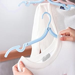 12pcs Travel Folding Hanger Household Multifunctional Portable Hanger Organiser Plastic Laundry Hanging