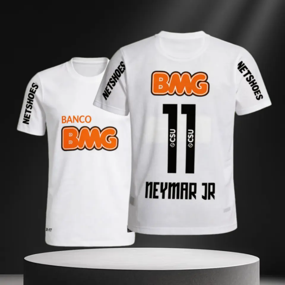 NO.11 Neymar JR 11 12 Home Short Sleeve Jersey Retro Soccer Jersey White