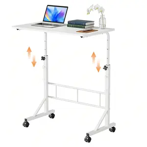 31.5" Adjustable Height Mobile Desk with Locking Wheels & Pin-Lock, Portable Workstation for Walking Pad & Active Home Office