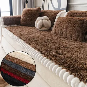 Soft Plush Sofa Cushion Cover, Pet-Friendly Washable Sofa Protector, Multiple Sizes Available, Elegant Home Decor Accessory