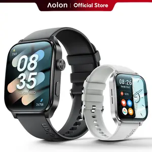 Aolon Curve3 lightweight Smartwatch with Answer/Make Calls/Message Reminder, 1.93'' IPS Screen, IP68 Waterproof, Custom Buttons, Digital Crown, 110+ sports modes for Outdoor Fitness, Workout, Men Women's Gifts, iPhone&Android Compatible