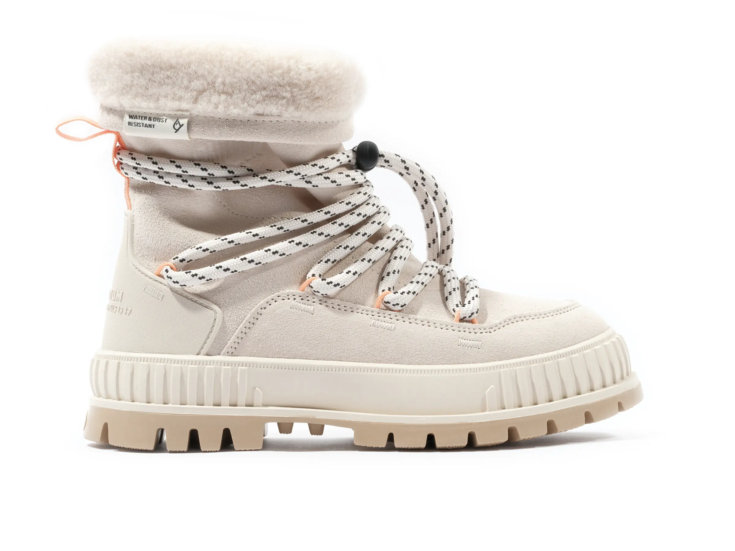 Pallashock Hiver - Almond Milk, Winter Boot for Women Girl Lace