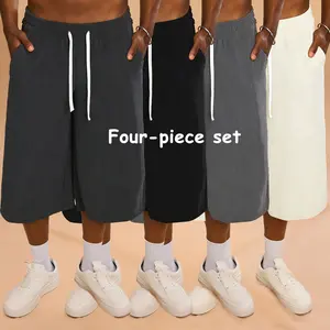 4Pack Men’s corduroy Capri pants / Capris four-piece set for summer — loose straight-leg mid-length shorts, available in multiple colors, all-in-one design